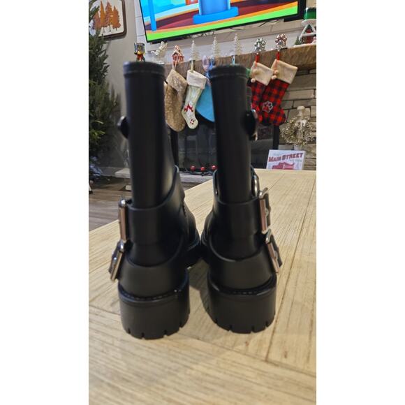 Jeffrey Campbell Women's Black Moto Boots Size 6 Silver Accents - Picture 4 of 8